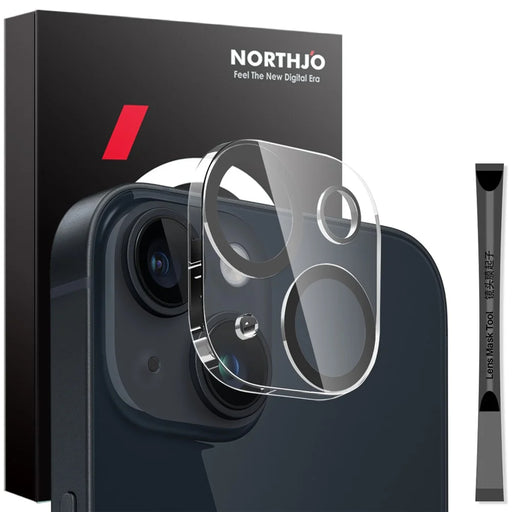 NORTHJO For iPhone 14 / 14 Plus Black Circles Camera Lens Protector Tempered Glass HD Clear 3D Full Coverage - 1