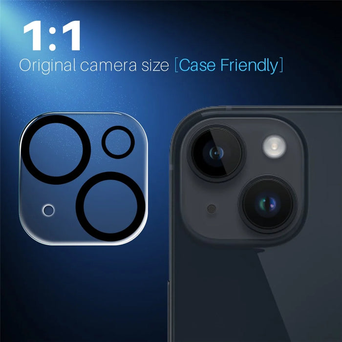 NORTHJO For iPhone 14 / 14 Plus Black Circles Camera Lens Protector Tempered Glass HD Clear 3D Full Coverage - 5