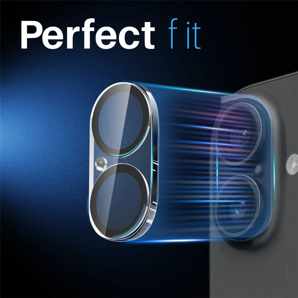 NORTHJO For iPhone 16 / 16 Plus Black Circles Camera Lens Protector Tempered Glass HD Clear 3D Full Coverage - 4