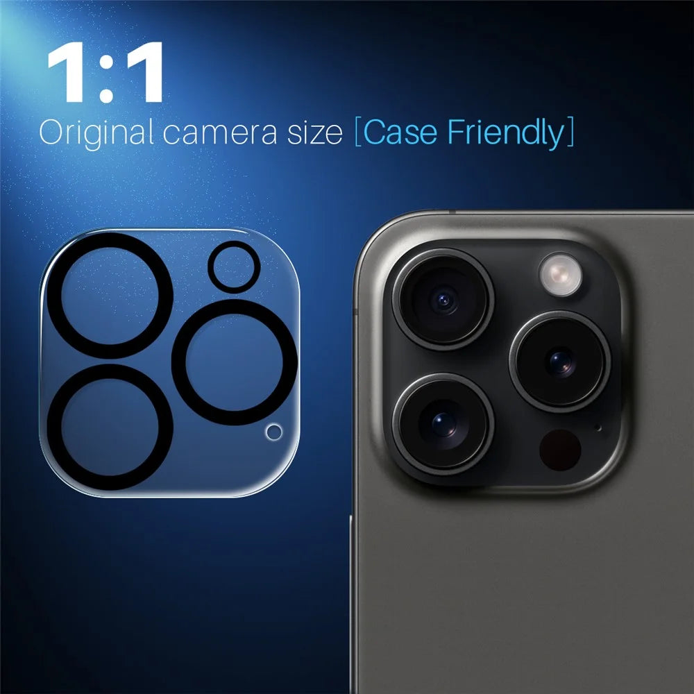 NORTHJO For iPhone 16 Pro / 16 Pro Max Camera Lens Protector Black Circles Tempered Glass HD Clear 3D Full Coverage - 5