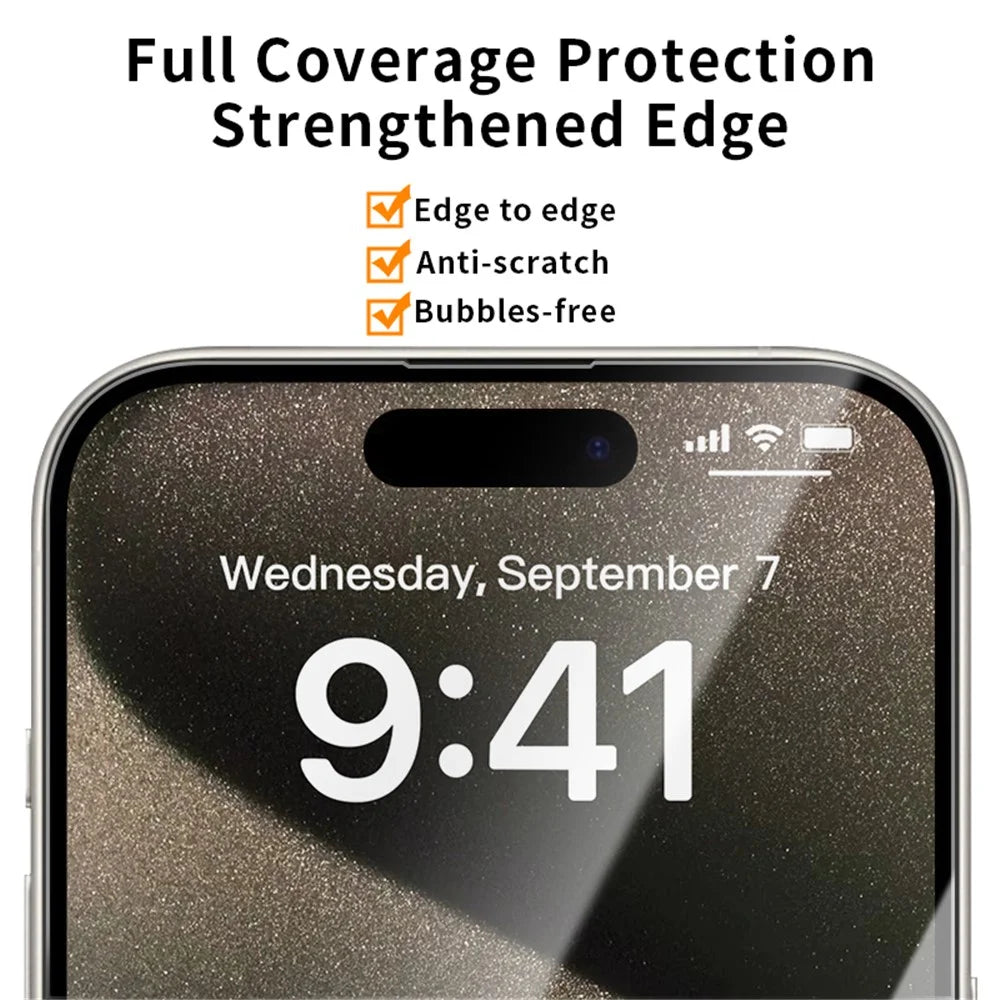 For iPhone 16 Screen Protector High Aluminum-Silicon Glass 2.5D, HD Clear - 2