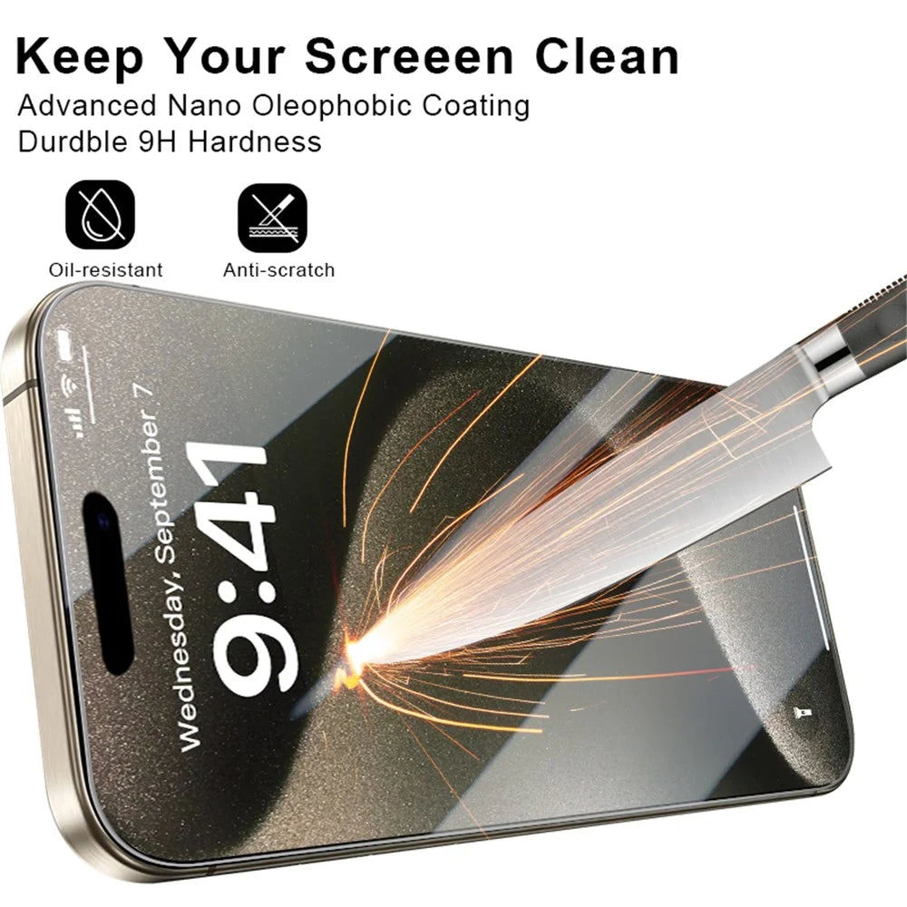 For iPhone 16 Screen Protector High Aluminum-Silicon Glass 2.5D, HD Clear - 3