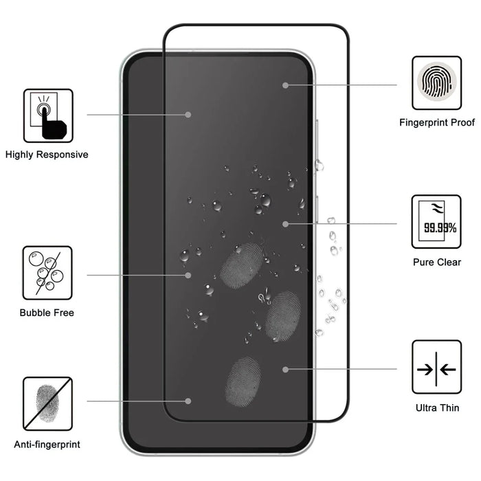 For Samsung Galaxy S24 FE AGC Tempered Glass with Black Edge Full Glue Full Coverage Screen Protector - 2