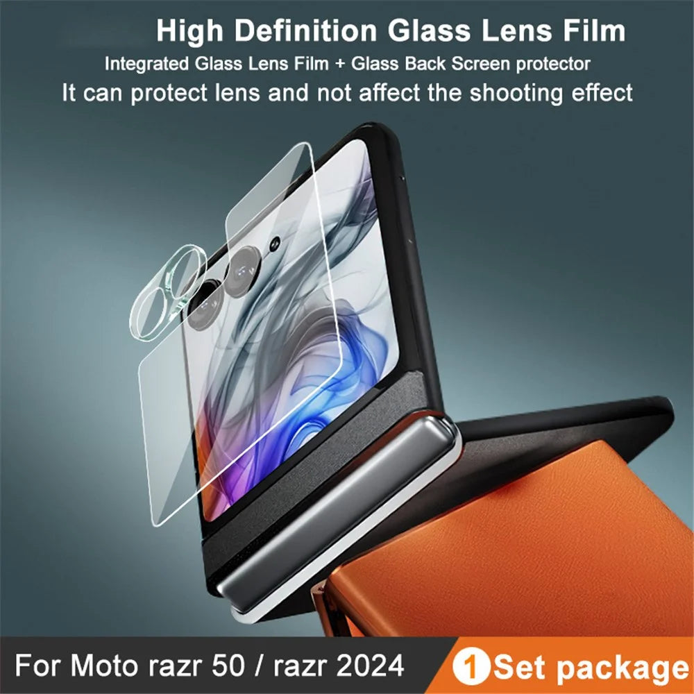 IMAK For Motorola Razr 50 5G / Razr 2024 5G Camera Lens Film with Acrylic Lens Cap+Small Screen Protector - 2