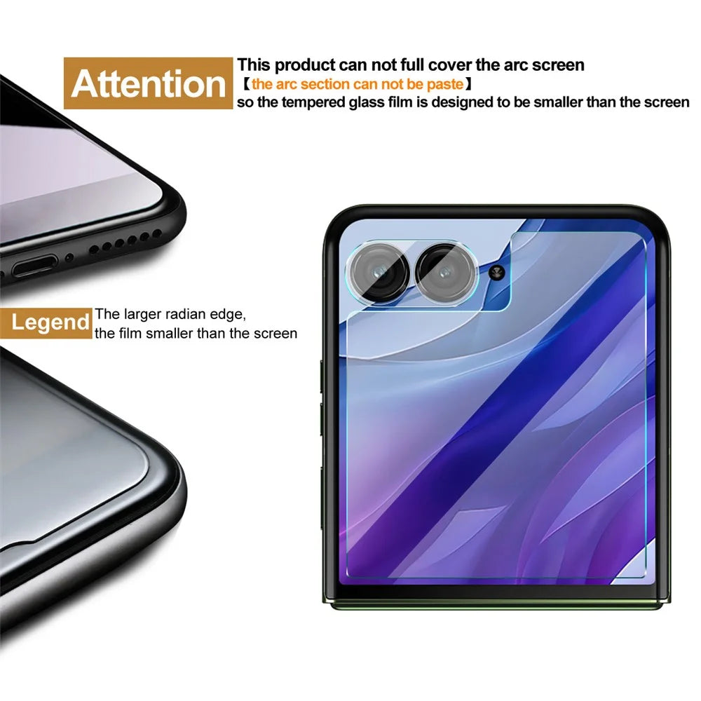 IMAK For Motorola Razr 70+ Razr+ (2026) / Razr 60 Pro 5G Razr+ (2025) / Razr 50 Ultra 5G (Razr+ 2024) Camera Lens Film with Acrylic Cap+Rear Screen Film - 4