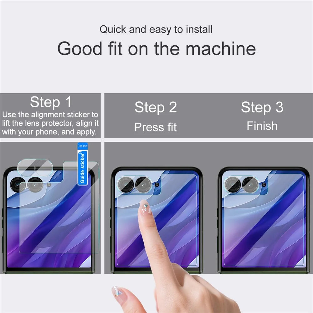 IMAK For Motorola Razr 70+ Razr+ (2026) / Razr 60 Pro 5G Razr+ (2025) / Razr 50 Ultra 5G (Razr+ 2024) Camera Lens Film with Acrylic Cap+Rear Screen Film - 5