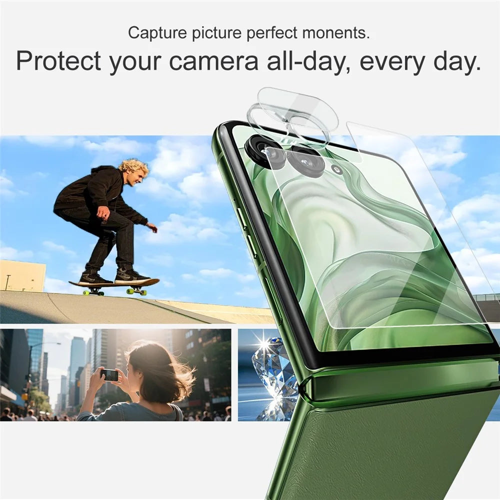 IMAK For Motorola Razr 70+ Razr+ (2026) / Razr 60 Pro 5G Razr+ (2025) / Razr 50 Ultra 5G (Razr+ 2024) Camera Lens Film with Acrylic Cap+Rear Screen Film - 6
