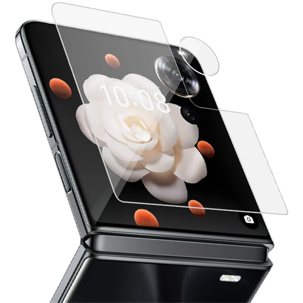 IMAK For Honor Magic V Flip 5G Camera Lens Film+Tempered Glass Rear Screen Protector - 1