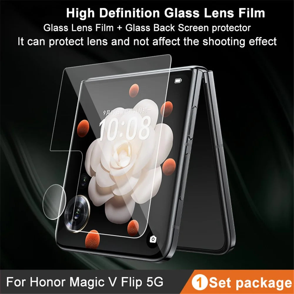 IMAK For Honor Magic V Flip 5G Camera Lens Film+Tempered Glass Rear Screen Protector - 2