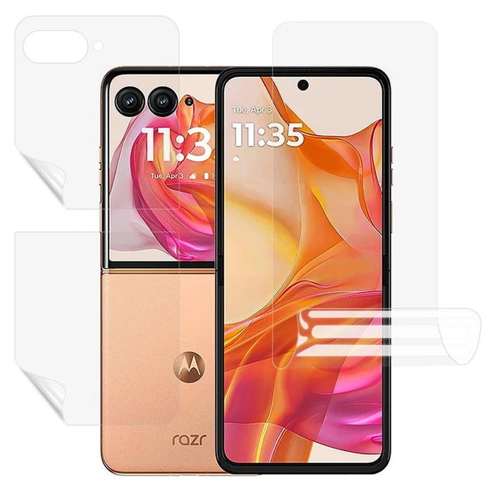 For Motorola Razr 50 Ultra 5G Screen Protector Set, Front + Back Full Cover TPU+PET Hydrogel Film - 1