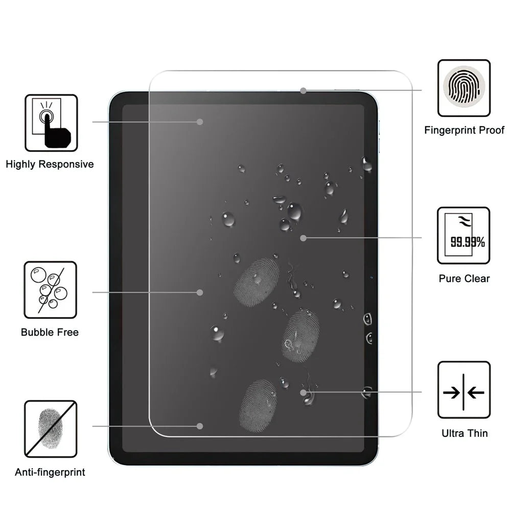 For iPad (2025) / 10.9 (2022) 2.5D Tempered Glass Screen Protector Full Cover Anti-Explosion HD Clear 9H Hardness Film - 2