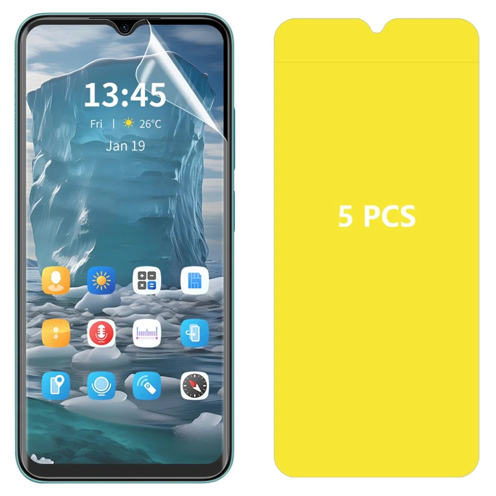 ENKAY HAT PRINCE 5Pcs For Motorola Moto E13 4G Screen Protector Anti Scratch TPE+PET+TPU Hydrogel Film - 1