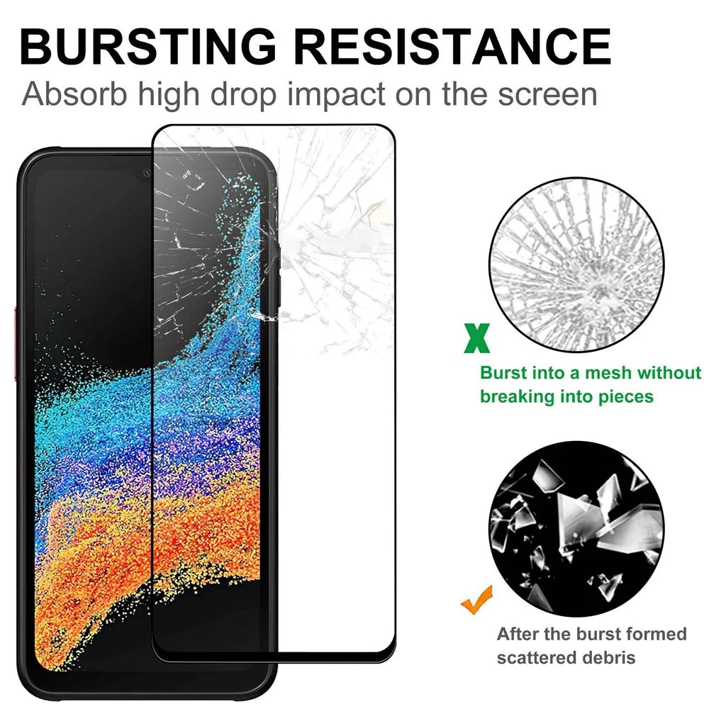 For Samsung Galaxy Xcover6 Pro 5G Tempered Glass Screen Protector Anti-explosion Black Edge Screen Protector HD Clear Anti-Fingerprint Full Glue AGC Screen Film - 4