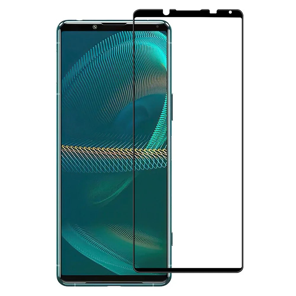 For Sony Xperia 5 IV Black Edge Tempered Glass Screen Protector Anti-explosion HD Clear Anti-Fingerprint Full Glue AGC Screen Film - 1