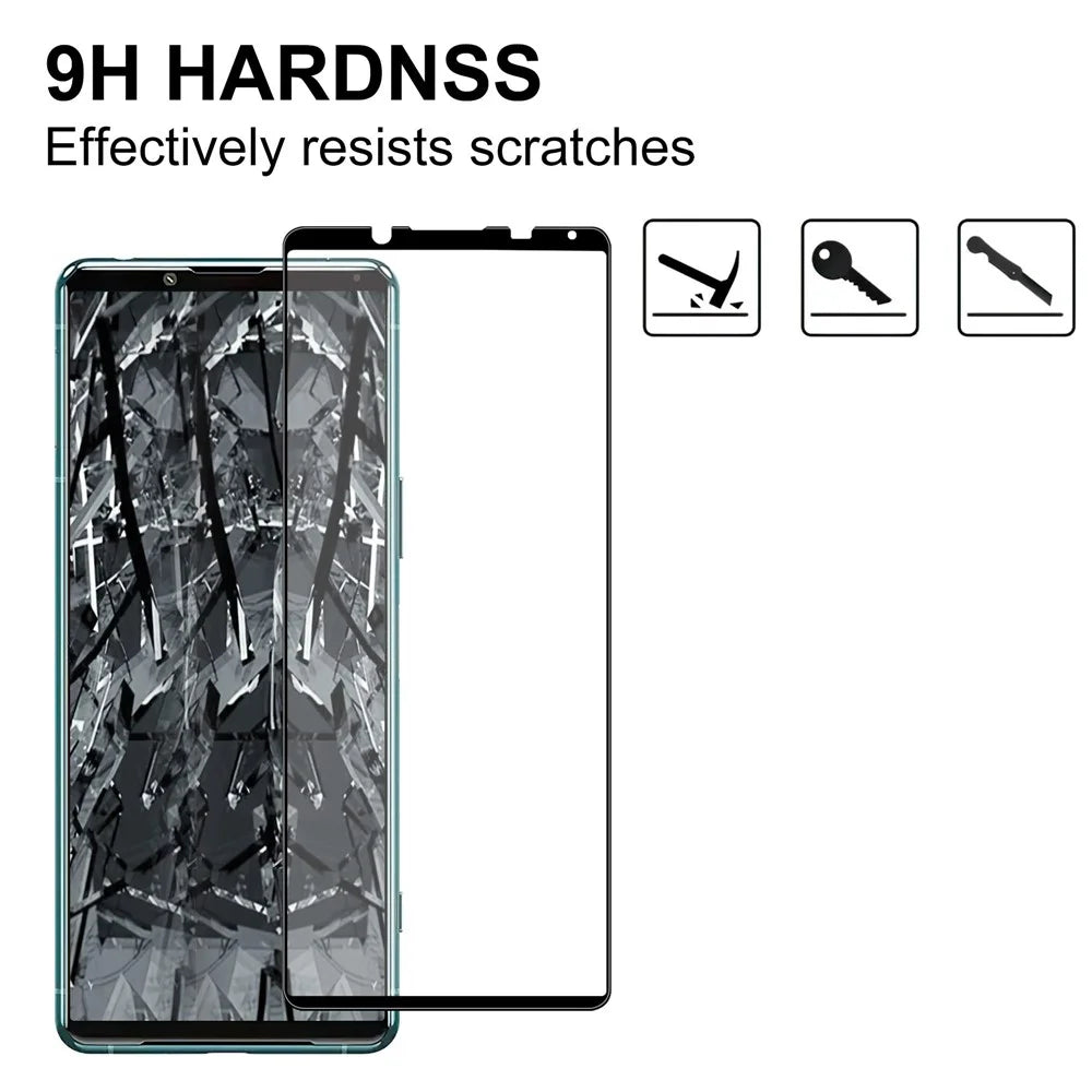 For Sony Xperia 5 IV Black Edge Tempered Glass Screen Protector Anti-explosion HD Clear Anti-Fingerprint Full Glue AGC Screen Film - 3