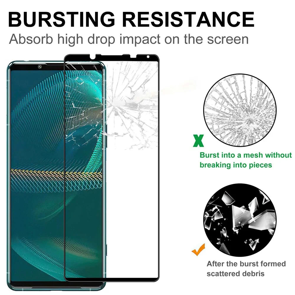 For Sony Xperia 5 IV Black Edge Tempered Glass Screen Protector Anti-explosion HD Clear Anti-Fingerprint Full Glue AGC Screen Film - 4