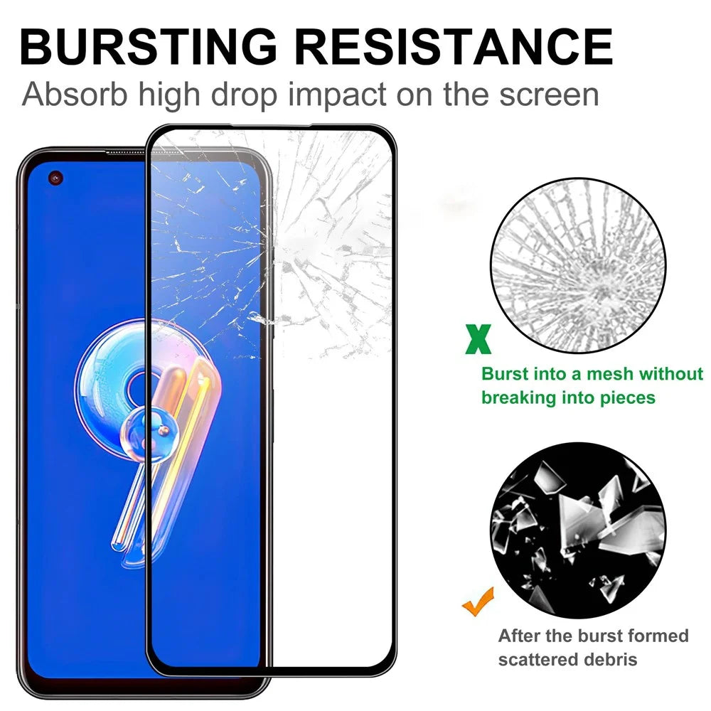 For Asus Zenfone 9 5G Tempered Glass Screen Protector Scratch-proof Black Edge Screen Protector HD Clear Anti-Fingerprint Full Glue AGC Screen Film - 4