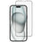 For iPhone 16 / 15 Screen Protector Ultra Clear Metal Frame + Tempered Glass Film - 1