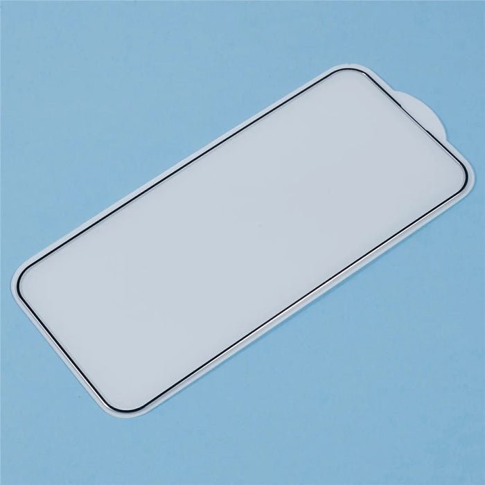 For iPhone 16 / 15 Screen Protector Ultra Clear Metal Frame + Tempered Glass Film - 4