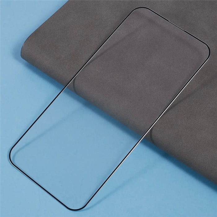 For iPhone 16 / 15 Screen Protector Ultra Clear Metal Frame + Tempered Glass Film - 5
