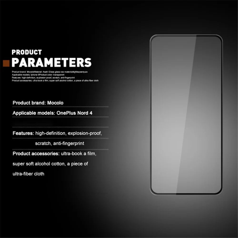 MOCOLO For OnePlus Nord 4 Screen Protector Silk Printing Tempered Glass Film 9H Hardness - Black - 6