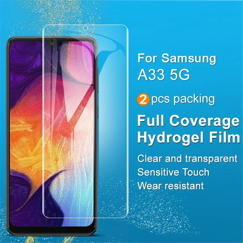 IMAK 2PCS Hydrogel Film III for Samsung Galaxy A33 5G Soft TPU Protective Film Sensitive Touch Full Glue HD Clear Screen Protector - 2