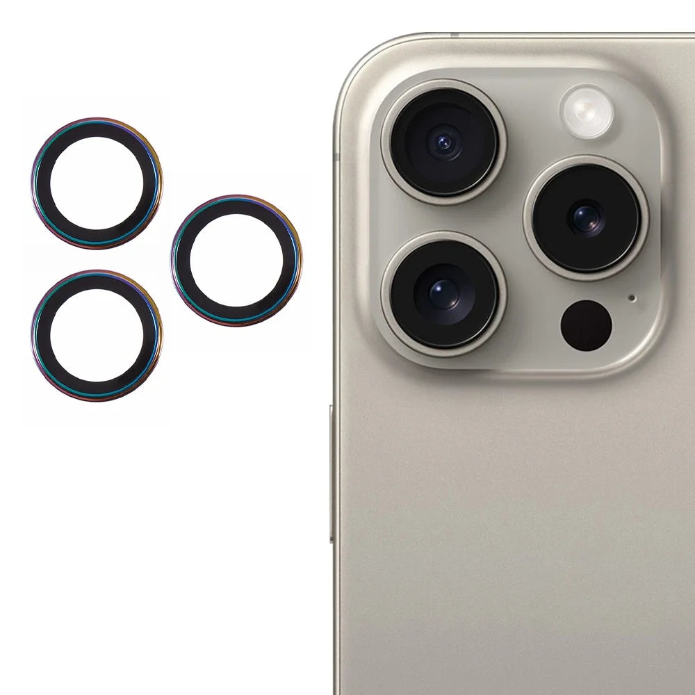 For iPhone 16 Pro / 16 Pro Max Camera Lens Protector Electroplating AF+AR Tempered Glass Lens Film - Colorful - 1