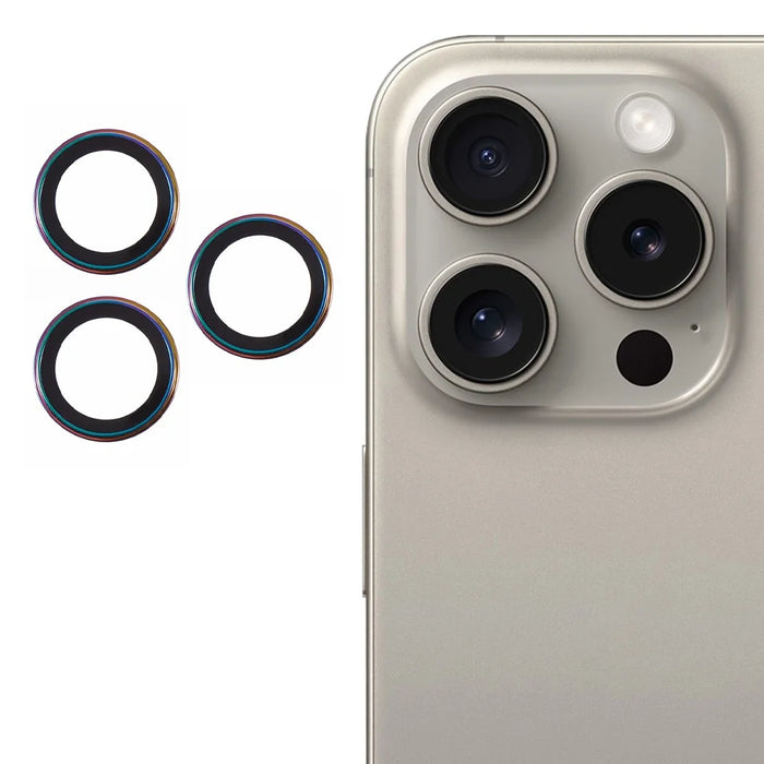 For iPhone 16 Pro / 16 Pro Max Camera Lens Protector Electroplating AF+AR Tempered Glass Lens Film - Colorful - 1