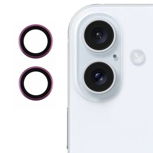 For iPhone 16 / 16 Plus Camera Lens Film Electroplating AF+AR Tempered Glass Lens Protector - Purple - 1