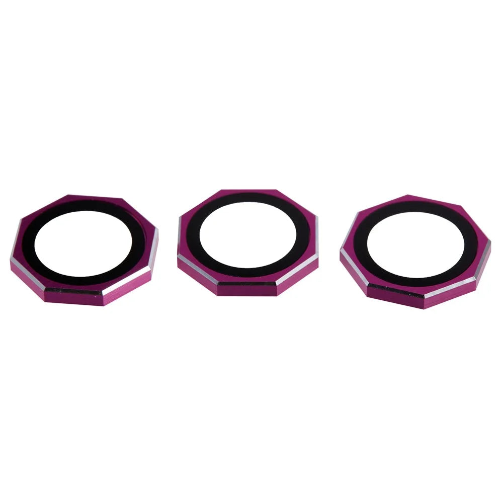 For iPhone 16 Pro / 16 Pro Max Camera Lens Protector Octagonal AF+AR Tempered Glass Lens Film - Rose - 3