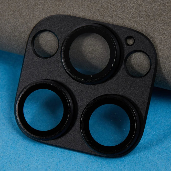 For iPhone 16 Pro / 16 Pro Max Camera Lens Protector Clear Integrated Tempered Glass Lens Film - Black - 5