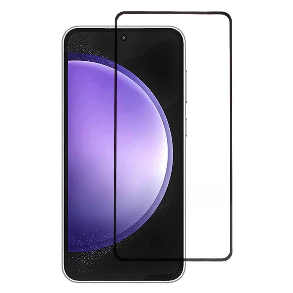 For Samsung Galaxy M56 5G / A56 5G / S24 FE Tempered Glass Electroplating Anti-Fingerprint Silk Printing Full Glue Screen Protector - 1