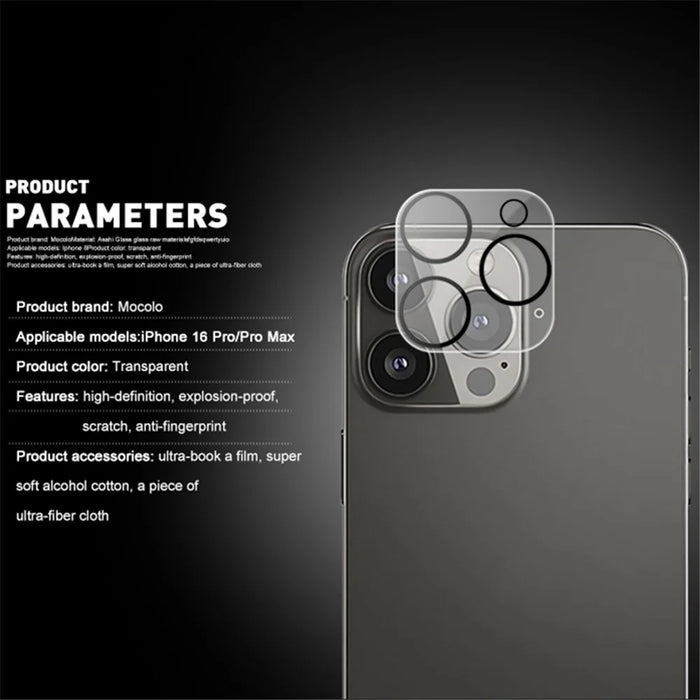 MOCOLO For iPhone 16 Pro / 16 Pro Max Camera Lens Protector Tempered Glass Lens Film Does Not Affect Night Shots - 5