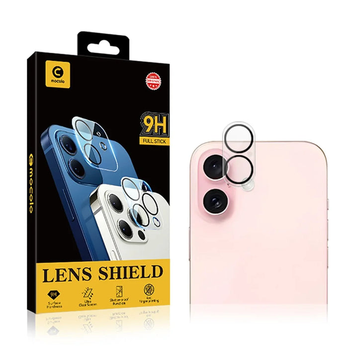 MOCOLO For iPhone 16 / 16 Plus Camera Lens Protector Silk Printing Tempered Glass Lens Film Night Circle Design - 6
