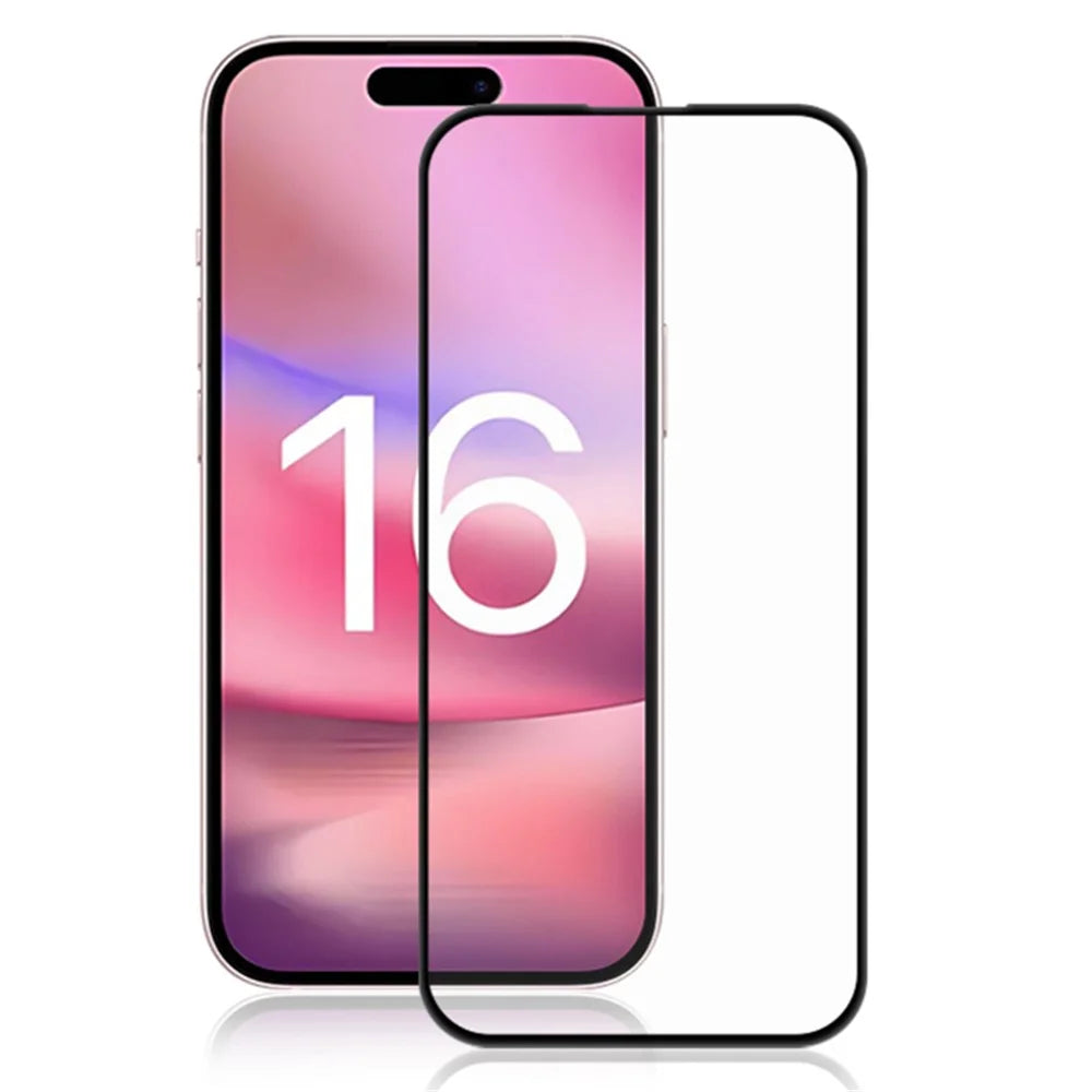 AMORUS For iPhone 16 Plus Screen Protector HD Clear Tempered Glass Film - Black - 1