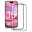 AMORUS 2Pcs For iPhone 16 Full Screen Protector HD Clear Silk Printing Tempered Glass Film - Black - 1