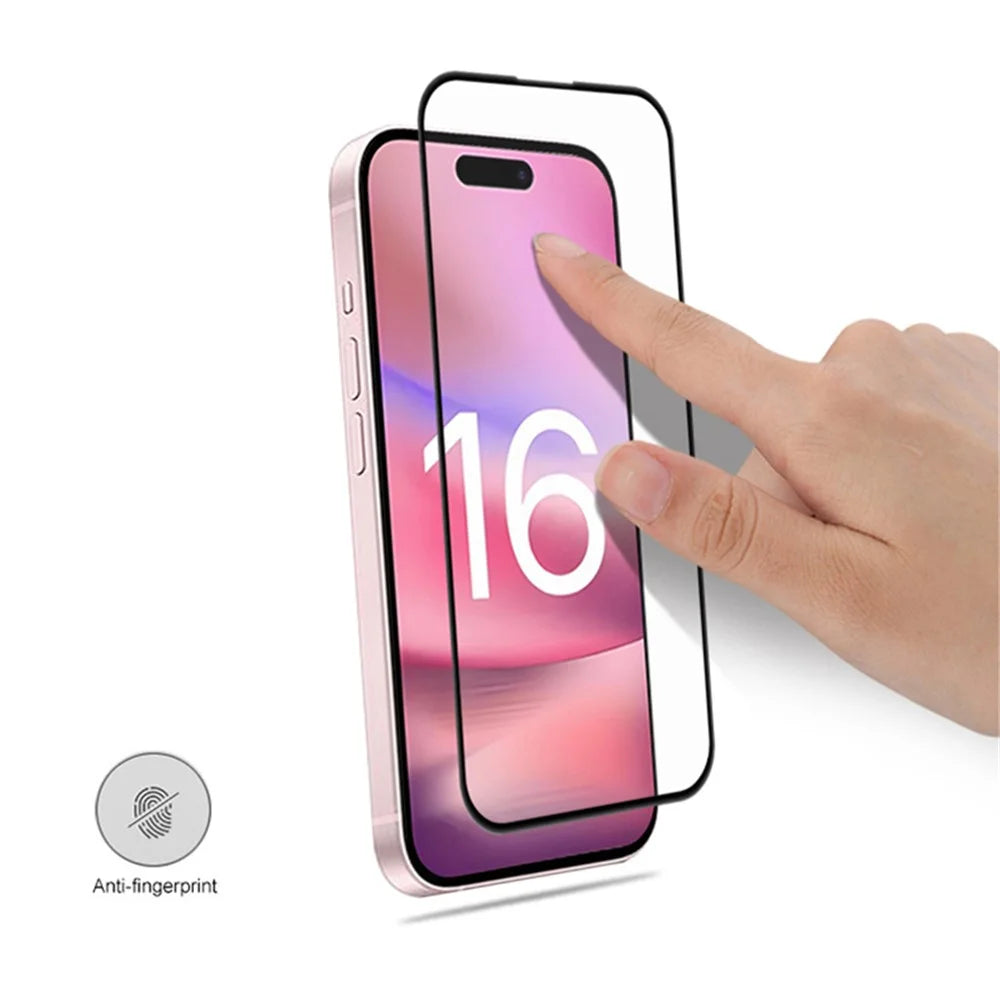 MOCOLO For iPhone 16 Full Screen Protector Black Edge Tempered Glass Film - Black - 2