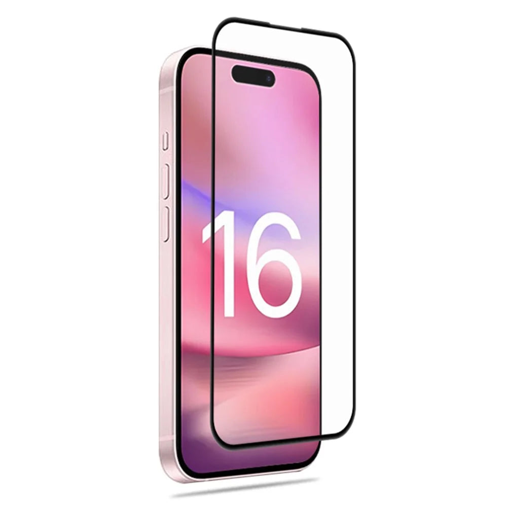 MOCOLO For iPhone 16 Full Screen Protector Black Edge Tempered Glass Film - Black - 6