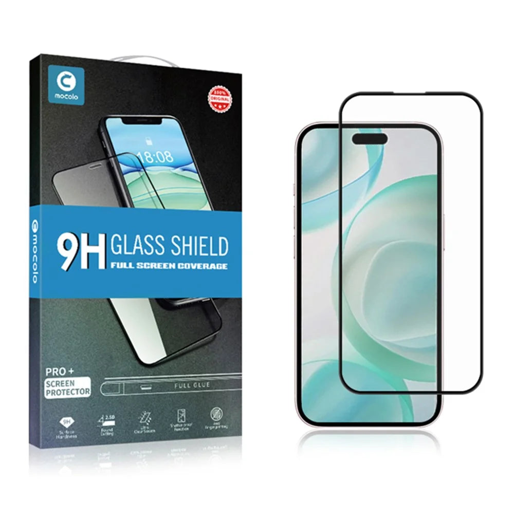 MOCOLO For iPhone 16 Pro Max Screen Protector Silk Printing Full Coverage Tempered Glass Film - Black - 7