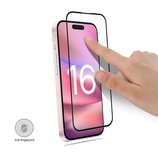MOCOLO For iPhone 16 Plus Screen Protector 9H Hardness Silk Printing Tempered Glass Film - Black - 2
