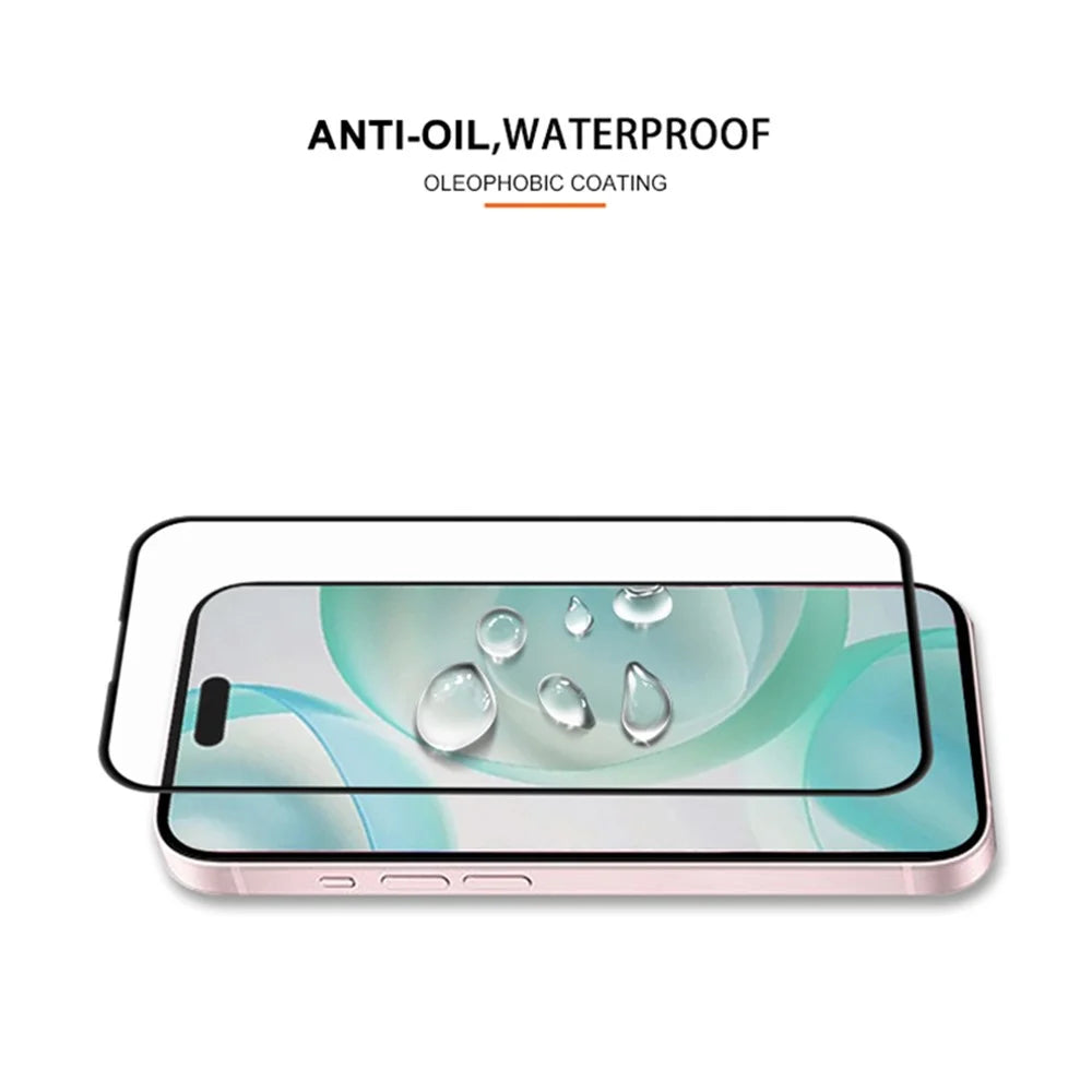 MOCOLO For iPhone 16 Pro Screen Protector Anti-Shatter Silk Printing Tempered Glass Film - Black - 6