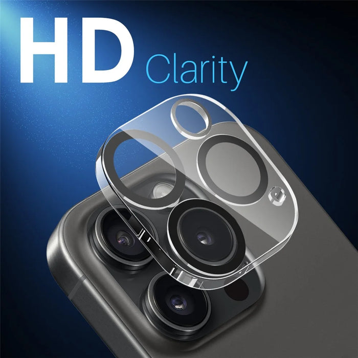 NORTHJO 2Pcs For iPhone 16 Pro  /  16 Pro Max Camera Lens Protector Black Circles 3D Clear Tempered Glass Lens Film - 3