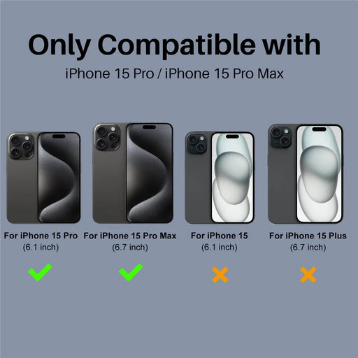 NORTHJO 2Pcs For iPhone 15 Pro  /  15 Pro Max Clear Camera Lens Protector Black Circles 3D Tempered Glass Lens Film - 2