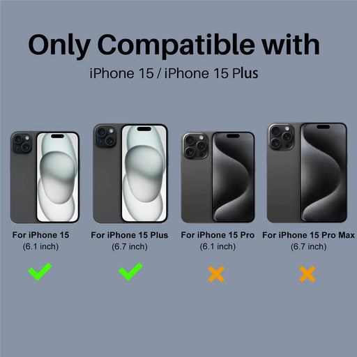 NORTHJO 2Pcs For iPhone 15  /  15 Plus Camera Lens Protector Black Circles HD Clear Tempered Glass Lens Film 3D Full Coverage - 2