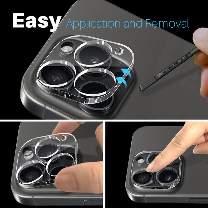 NORTHJO 2Pcs For iPhone 15 Pro  /  15 Pro Max Tempered Glass Camera Lens Protector Integrated Clear 3D Full Coverage - 6