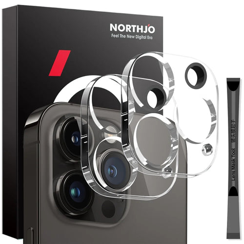 NORTHJO 2Pcs For iPhone 14 Pro  /  14 Pro Max Clear Camera Lens Protector HD 3D Integrated Tempered Glass Lens Film - 1