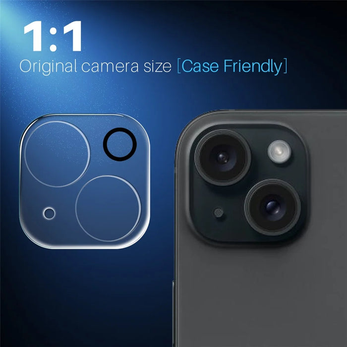 NORTHJO 2Pcs For iPhone 15  /  15 Plus Tempered Glass Camera Lens Protector Clear 3D Full Coverage Integrated - 5