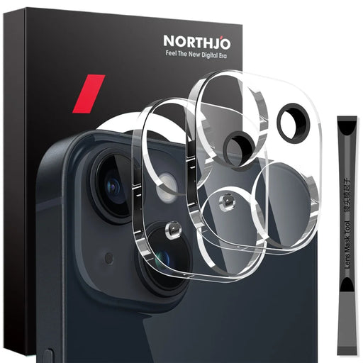 NORTHJO 2Pcs For iPhone 14  /  14 Plus Tempered Glass Camera Lens Protector Clear 3D Integrated Full Coverage - 1