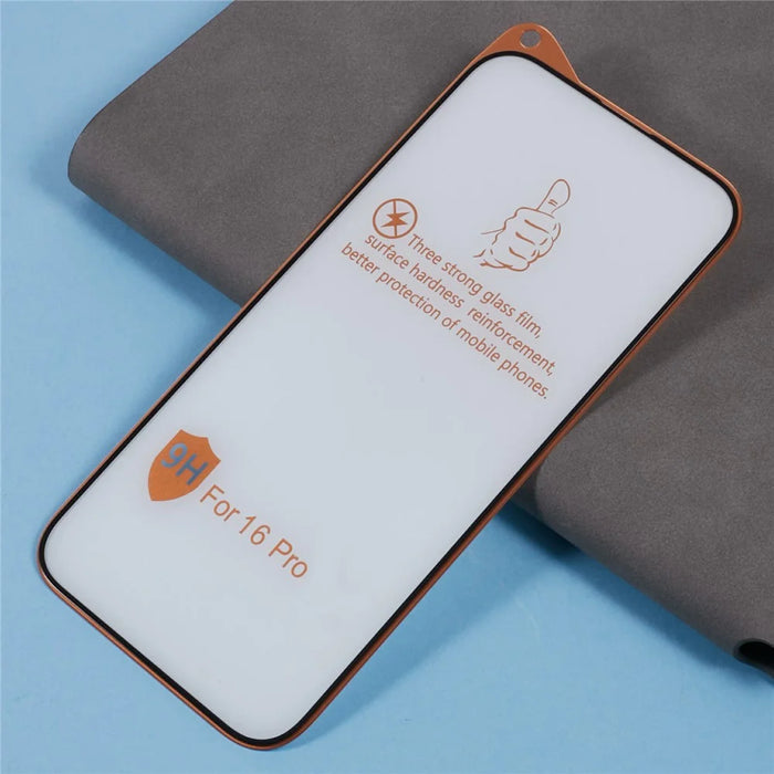 For iPhone 16 Pro Tempered Glass Screen Protector Electroplated Anti-Fingerprint Film - 3