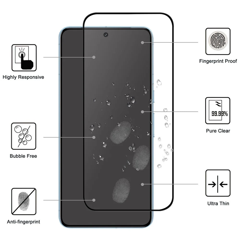 For Google Pixel 9 Pro XL AGC Tempered Glass with Black Edge Full Glue Full Coverage Screen Protector - 2